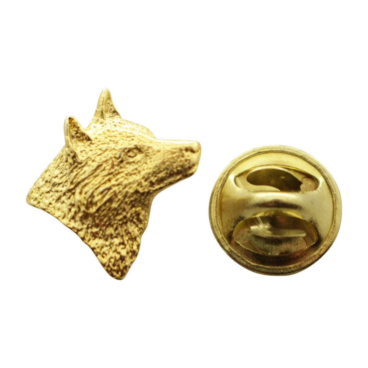 Wolf Head Facing Right Mini Pin ~ 24K Gold ~ Miniature Lapel Pin ~ Sarah's Treats & Treasures